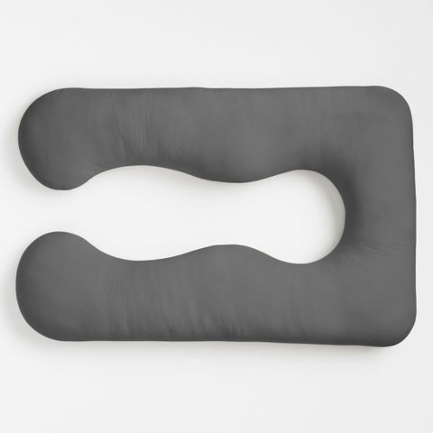 Almofada Travesseiro de Corpo Gestante Relaxante Isa Grande Macia Veludo Cinza - Abmaza