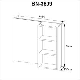 Espelheira para Banheiro 3 Nichos BN3609  - 4