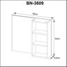Espelheira para Banheiro 3 Nichos BN3609  - 4