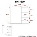 Ver imagem 5 de Espelheira Armário para Banheiro com Espelho 3 Nichos BN3609 Amêndoa