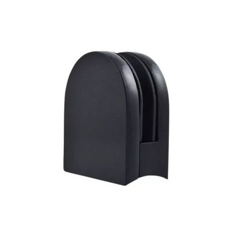 Suporte Presilha Curva para Corrimão de Escada Tubo 2" / Vidro Preta