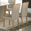 Ver mais imagens de Kit 6 Cadeiras para Sala de Jantar Pés em Madeira Maciça Lara Bege/Cinamomo/Veludo