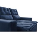 Ver imagem 4 de Sofá 3 Lugares Retrátil e Reclinável 1.80m Cama Inbox Smal com Bordado Pantográfico Suede Azul
