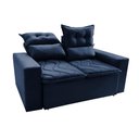 Ver mais imagens de Sofá 3 Lugares Retrátil e Reclinável 1.80m Cama Inbox Smal com Bordado Pantográfico Suede Azul