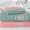 Ver imagem 1 de Kit Toalha de Banho 2 Und. e Toalha de Rosto 2 Und. Algodão:rosa/verde