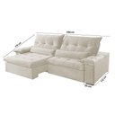 Ver imagem 2 de Sofá Nivus Linho 02 Módulos de 100m B25cm Meu Sofá Online A302 Linho Branco