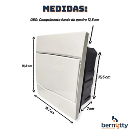 Quadro de Distribuição Centrinho Embutir 5 Disjuntores Brum - 3
