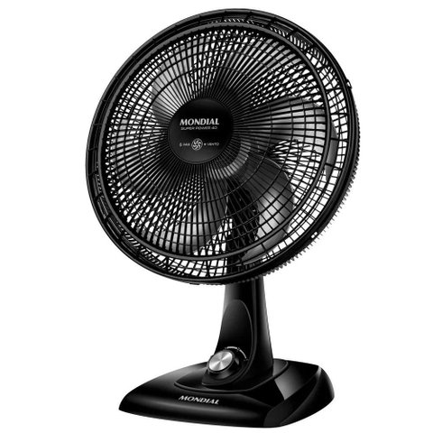 Ventilador de Mesa Mondial Super Power 6 Pás 3 Velocidades 40cm Preto Vsp-40-b - 220v