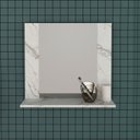 Ver imagem 1 de Espelheira Armário para Banheiro com Espelho 1 Prateleiras BN3610 Branco/Mármore