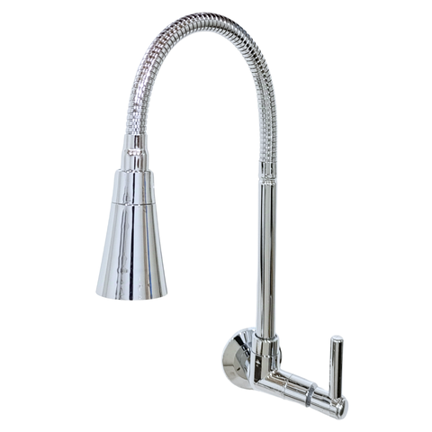 Torneira Gourmet Flexível de Parede Abs Jato Duplo Cromada