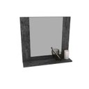 Ver imagem 3 de Espelheira Armário para Banheiro com Espelho 1 Prateleiras BN3610 Preto/Mármore Lunar