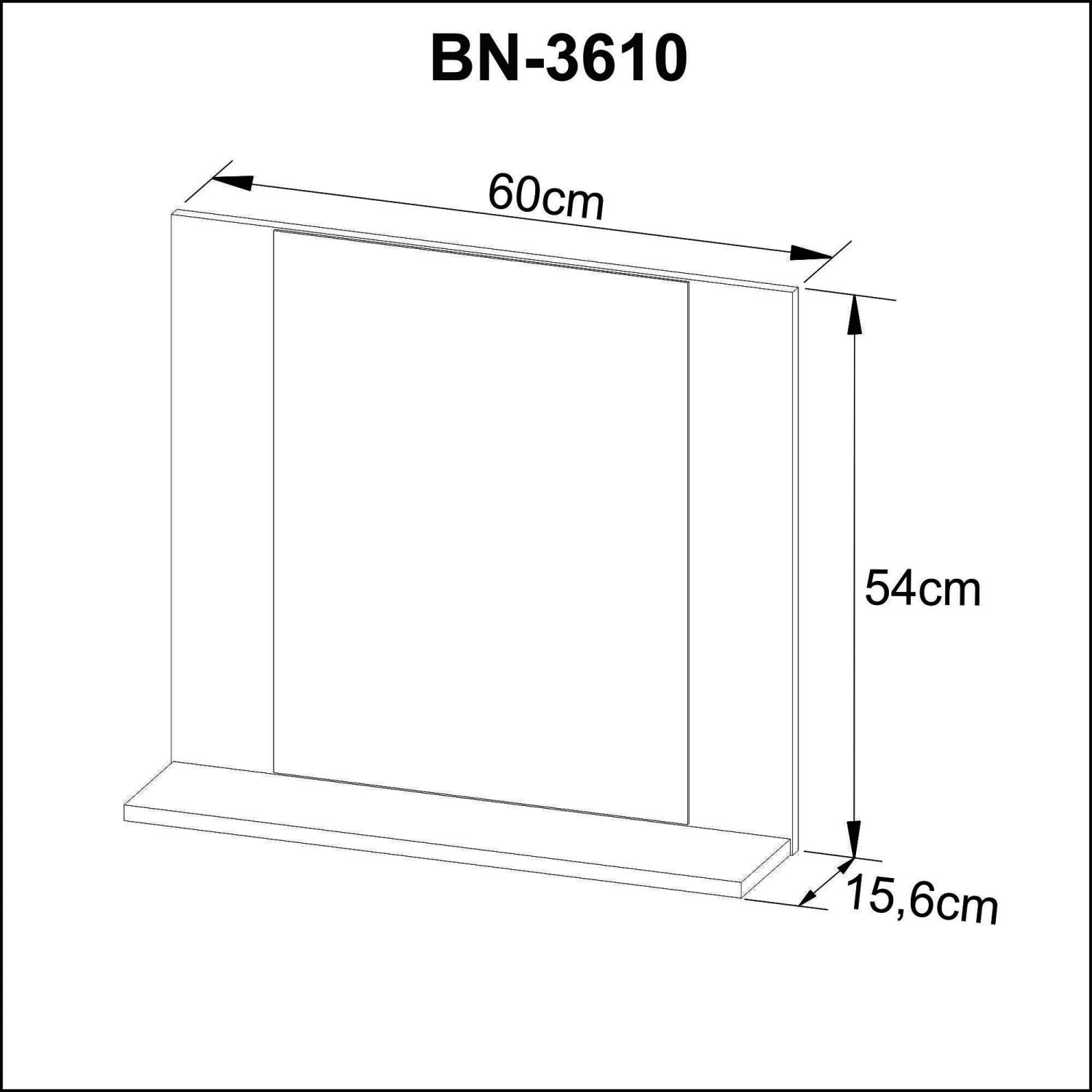 Espelheira para Banheiro 1 Prateleiras BN3610  - 5