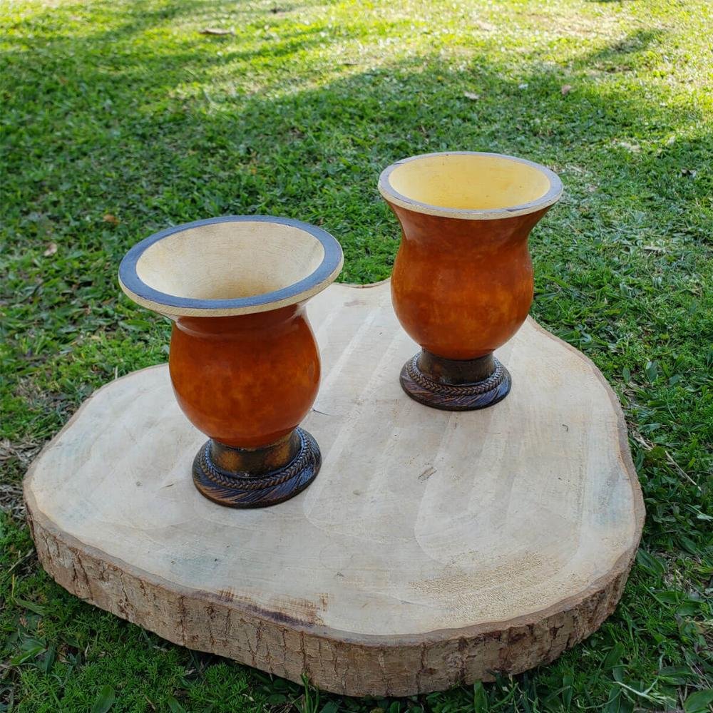 Cuia para Chimarrão Tererê de Porongo Liso com Base Tripé em Massa de Calafetar Ditreviso - 2