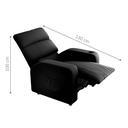 Ver imagem 3 de Poltrona Copenhague Veludo Inca Preto 60cm com Courino Whisky para Sala Quarto