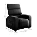 Ver imagem 2 de Poltrona Copenhague Veludo Inca Preto 60cm com Courino Whisky para Sala Quarto