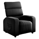 Ver imagem 4 de Poltrona Copenhague Veludo Inca Preto 60cm com Courino Whisky para Sala Quarto