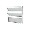 Ver imagem 1 de Janela Basculante de Aluminio com Abertura Central 1 Seção Vidro Mini Boreal 40x40cm Exclusiva Yescasa Branco