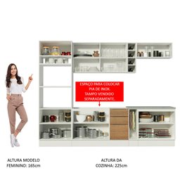 Armário de Cozinha Completa 290cm Branco/Rustic/Branco Stella Madesa 01 - 6