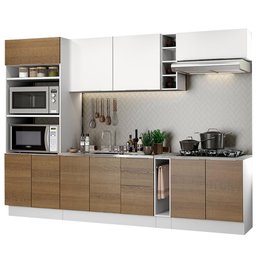 Armário de Cozinha Completa 290cm Branco/Rustic/Branco Stella Madesa 01 - 3