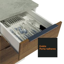 Armário de Cozinha Completa 290cm Branco/Rustic/Branco Stella Madesa 01 - 9