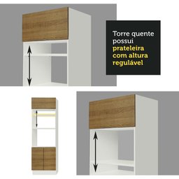 Armário de Cozinha Completa 290cm Branco/Rustic/Branco Stella Madesa 01 - 10