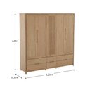 Ver imagem 3 de Guarda-Roupa 5 Portas 6 Gavetas Madeira Maciça Linha Nest Marrom/Tauari
