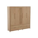 Ver imagem 2 de Guarda-Roupa 5 Portas 6 Gavetas Madeira Maciça Linha Nest Marrom/Tauari