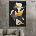 Ver imagem 1 de Quadro Decorativo - Abstrato Triangulo Preto e Dourado Abg021 Tela Canvas - 60x40cm