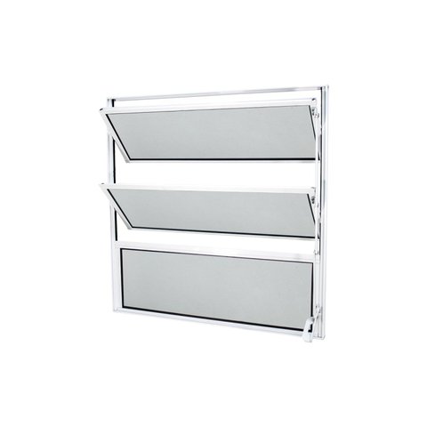 Janela Basculante de Aluminio com Abertura Central  Exclusivo 1 Seção Vidro Mini Boreal 60x60cm CRV