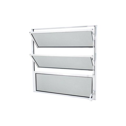 Janela Basculante de Aluminio com Abertura Central 1 Seção Vidro Mini Boreal 60x60cm Exclusiva Yescasa
