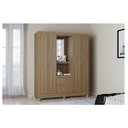 Ver imagem 2 de Guarda Roupa Solteiro Cordoba 4 Portas Castanho - Poquema