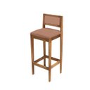 Ver imagem 6 de Kit 6 Banquetas Madeira Area Gourmet Estofadas com Encosto:Mel com Sintetico Nude