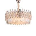 Ver imagem 1 de Lustre Clássico Malásia em Metal e Cristal para Sala de Jantar e Ambientes Modernos - 40x80cm