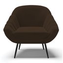 Ver imagem 4 de Kit 01 Namoradeira 02 Lugares e 02 Poltronas Giovana Suede Marrom Pés Palito De Ferro - D’Rossi
