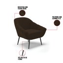 Ver imagem 6 de Kit 01 Namoradeira 02 Lugares e 02 Poltronas Giovana Suede Marrom Pés Palito De Ferro - D’Rossi