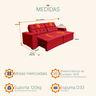 Sofá Retrátil e Reclinável 2,50m Suede Vancouver Vermelho - 3