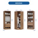 Ver imagem 3 de Guarda Roupa Modulado de Canto 3 Peças 5 Portas Reflecta LED MDF Macadâmia