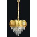 Ver imagem 1 de Lustre Pendente Dourado com Cristais 50cm 7E14 PARIS LUZ