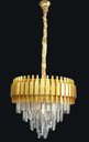 Ver imagem 1 de Lustre Pendente Dourado com Cristais 50cm 7E14 PARIS LUZ