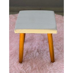 Banqueta Decorativa com Pés Palito Removíveis - Ideal para Penteadeira, Closet, Sala de Estar - Bege - 1