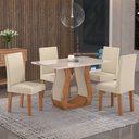 Ver imagem 1 de Conjunto Sala de Jantar Mesa Inovare 120x80cm Tampo Vidro/MDP com 4 Cadeiras Venus Móveis