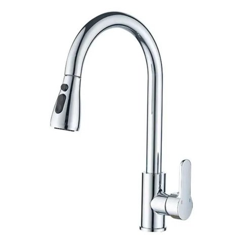 Monocomando Cozinha Cromado com Bico Extensor- Material Aco Inox