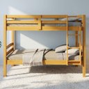 Ver imagem 1 de Cama Beliche Suspenso Solteiro Madeira MDF com Grade:Mel
