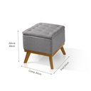 Ver imagem 3 de Puff Capitone com Base Madeira D26 Soft Linho Sofatec