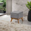 Ver imagem 1 de Puff Capitone com Base Madeira D26 Soft Linho Sofatec