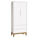Ver imagem 3 de Cômoda Gaveteiro e Guarda Roupa Infantil 2 Portas New Classic Branco com Pés Madeira – Reller