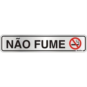 Placa de Alumínio Auto-Adesiva 5x25cm Não Fume - 100 AR - SINALIZE PLACA AUTO-ADES.5X25CM(NAO FUME) 
