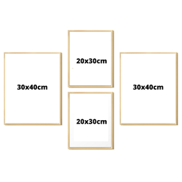 Kit 4 Quadros Decorativos Minimalista Ramos Delicados Natureza Verde Boho para Sala Quarto - 4
