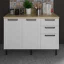 Ver imagem 5 de Balcão de Cozinha com Tampo 120cm Zaya Branco/Carvalho T01 - Mpozenato