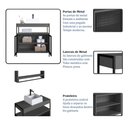 Ver imagem 5 de Gabinete de Banheiro 80cm com 2 Portas P1038 Preto/grafite sem Cuba